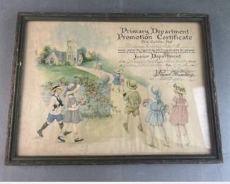 Lot 418 - Antique Primary School Promotion Certificate