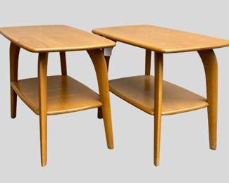 Pair of maple Heywood Wakefield tables