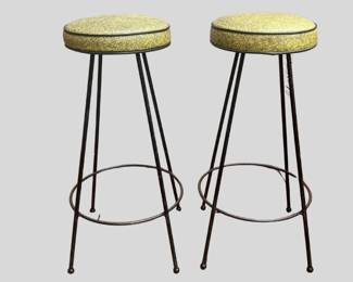 Pair of MCM swivel bar stools