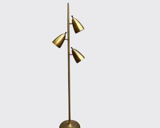 Brushed brass 3 light standing lamp