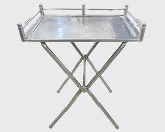 Aluminum serving tray and stand marked Everlast