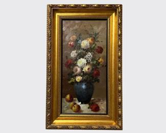 O/C of still life with flowers