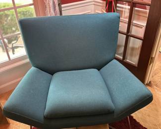 Modern chrome legged upholstered chair with slip cover