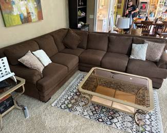 Microfiber or suede cloth sectional sofa