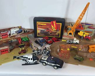 Vintage Hot Wheels, Stompers, And Chips Playsets