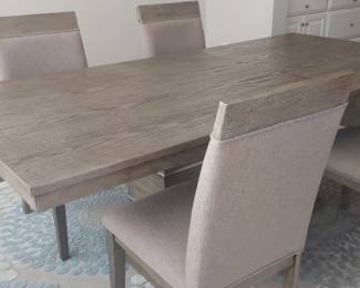 Contemporary Dining Set With Insert Leaf