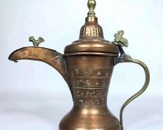 006 Copper Dallah Middle Eastern Coffee Pot, Vintage
