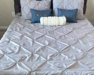 Queen Bed frame And Bedding