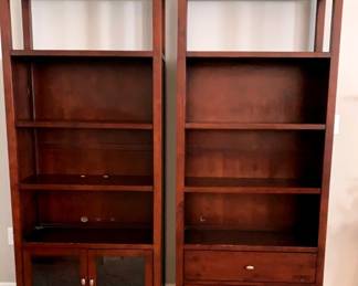 Two Wood Shelf Units