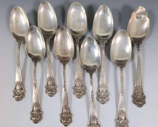 Towle Georgian Sterling Silver Spoons, Antique