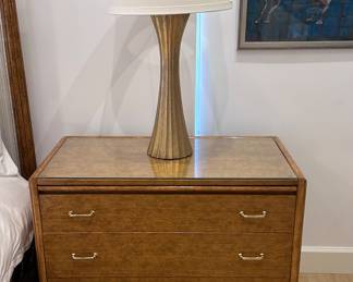 McGuire Nightstands and Robert Kuo Lamps