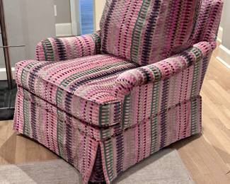 Pink designer club chair.
