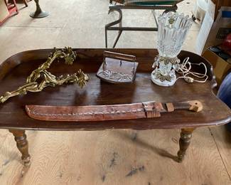 Coffee table, machete