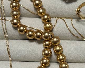 14k add a bead gold necklace