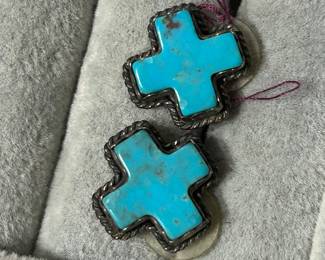 Joan Slifka Turuoise and sterling earrings