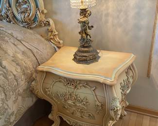 Intricate Rococo Revival style bedroom set