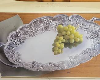 Lenox large grapevine silver tray