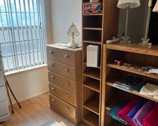 dresser and some book shelves