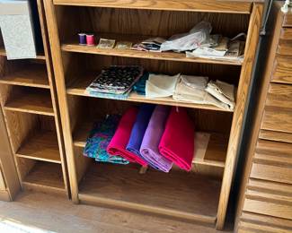 some fabric and sewing items