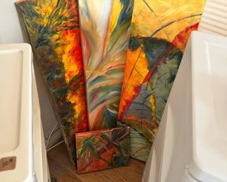 set of 4 abstract painting by local artist