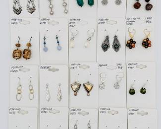 We have TONS of great fashion jewelry earrings at this sale – here are just some of the variety of sterling silver pierced earrings...
