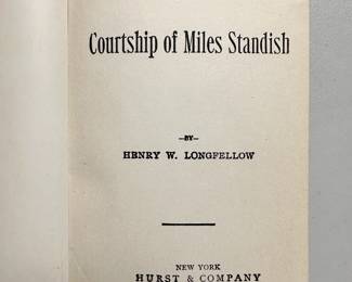 Inside page of The Courtship of Miles Standish by Henry W. Longfellow, hardcover, early 1900s? Hurst & Company Publishers
