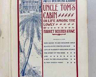 Inside page of Uncle Tom's Cabin by Harriet Beecher Stowe, Art Memorial Edition hardcover 1897