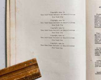 Inside page of Correct Social Usage: A Course of Instruction in Good Form, Style and Deportment: Vol 1 and 2 by Eighteen Distinguished Authors, Twelfth Revised Edition, hardcovers, 1909, The New York Society of Self Culture