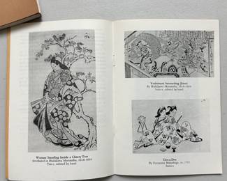 Inside pages of A Picture Book Japanese Prints by Early Masters from the Clarence Buckingham Collection, prepared by Helen C. Gunsaulus, The Art Institute of Chicago, 1946
