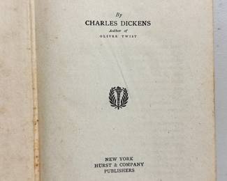 Inside page of David Copperfield by Charles Dickens, undated (early 1900s) hardcover, Hurst & Company publishers, New York