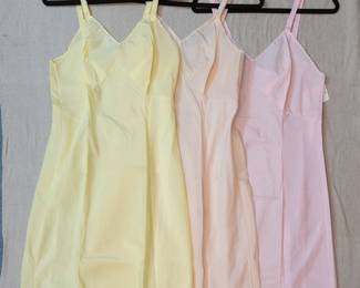 Vintage women's slips, lingerie in pastel colors
