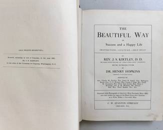 Inside pages of The Beautiful Way or Success and a Happy Life by Rev. J. S. Kirtley, D. D., 1902 hardcover, publishers C. W. Stanton Company Chicago