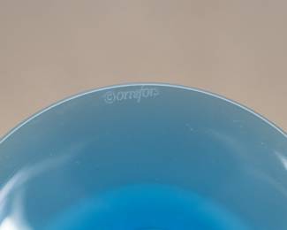 Closeup of Orrefors crystal glass “April” champagne flute