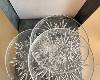 A set of J. G. Durand France crystal coasters 