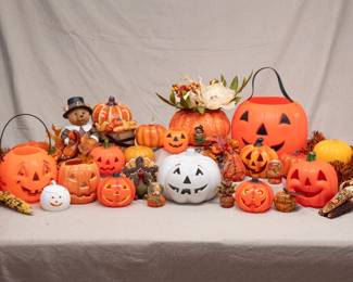 Vintage Halloween and Thanksgiving decorations