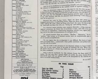 Inside page of Space Age News magazine, July 1964 Vol 7 No. 1, softcover, Sixth Annual Aerospace Progress Issue