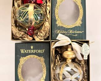Waterford Holiday Heirlooms Christmas ornaments in original boxes