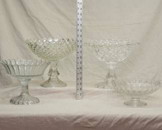 Vintage EAPG footed bowls, compotes, centerpiece or fruit bowls