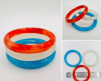 A trio f lovely bangle bracelets - red, white, and blue!