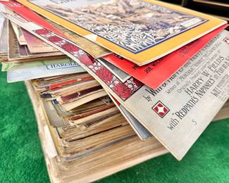 Just some of the collection of antique sheet music and vintage music magazines available at this Evanston estate sale