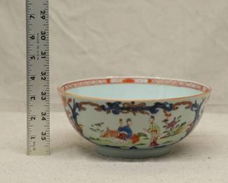 Antique Chinese export famille rose imari "Mandarin" bowl