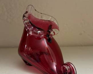 A Charles Lotton Art Glass slipper/shoe, signed by the artist and dated 1991, limited edition 15/200
