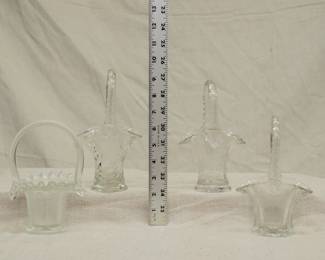 More EAPG clear and frosted glass baskets