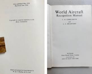 Inside pages of World Aircraft Recognition Manual, C.H. Gibbs-Smith and L.E. Bradford, 1956, hardcover