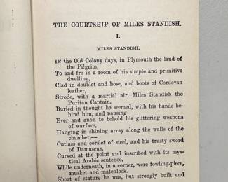 Inside page of The Courtship of Miles Standish by Henry W. Longfellow, hardcover, early 1900s? Hurst & Company Publishers