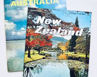 Australia - A Sunset Travel Book, and New Zealand - A Sunset Travel Book, softcovers, vintage