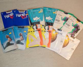 Vintage unopened packs Hanes Too Control Top pantyhose, Van Raalte Run Resist Tights, Danskin tights, Belle-Sharmeer Image tights, Beauty Mist stretch pantyhose