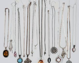 A variety of pendant necklaces