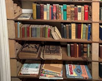 Just some of the hundreds of antique and vintage books and magazine available at this sale 