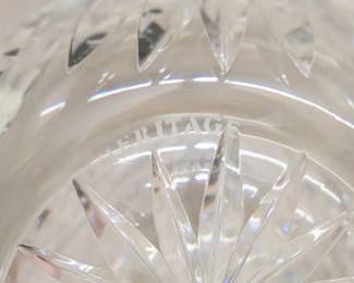 Closeup of the Heritage Irish Crystal cut glass vase